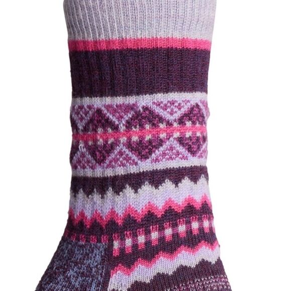 SmartWool XL Snowed in Purple Eclipse Wool Sweater Print Socks - Picture 2 of 11